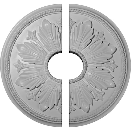 Ekena Millwork Kaya Ceiling Medallion, Two Piece (Fits Canopies up to 5 1/2"), 23 5/8"OD x 5 1/2"ID x 1 1/2"P CM23KA2-05500